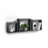 SET 3 CUBES GRIS ANTHRACITE 23CM/26.5CM