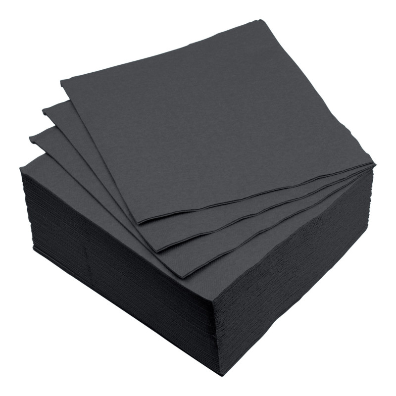 SERVIETTES MICRO NOIR X40