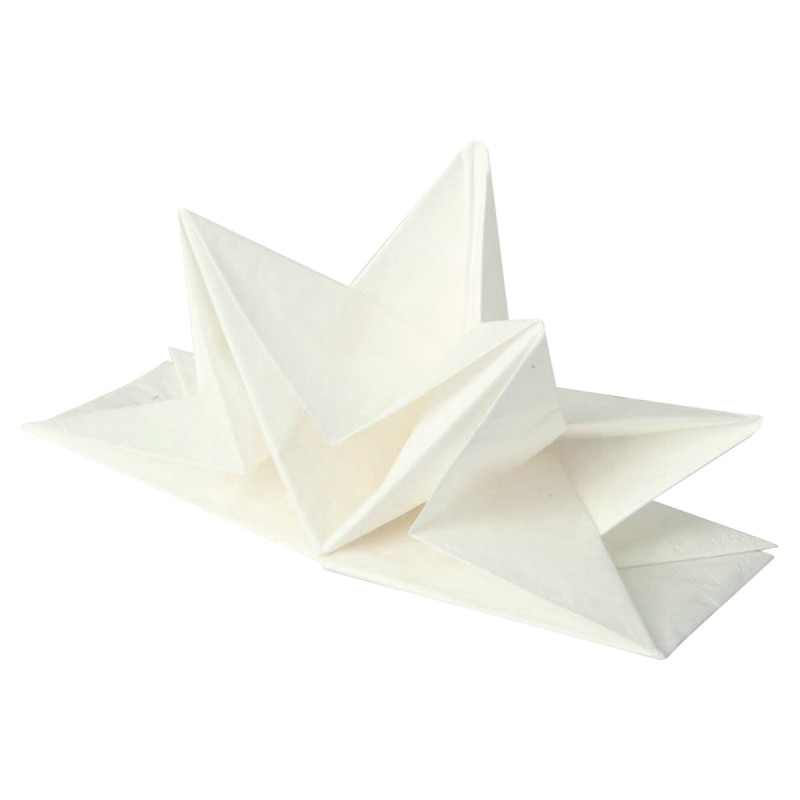 SERVIETTES PRE PLIEES BLANC X12 EN PAPIE