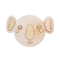 TETE ANIMAL BOIS KOALA