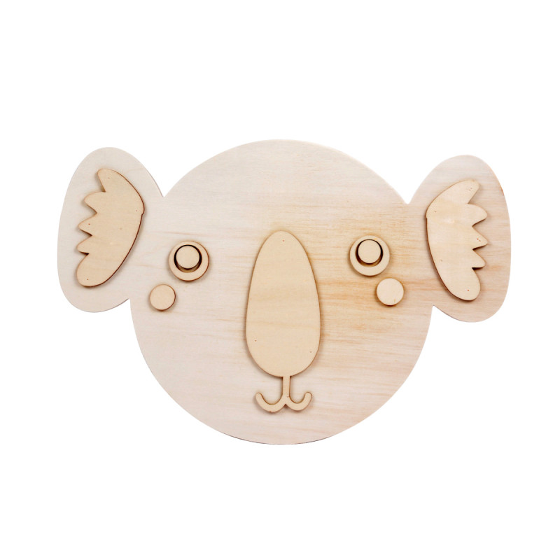TETE ANIMAL BOIS KOALA