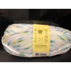 2 PELOTES 50GR FLUORINE BLANC CHINE VERT