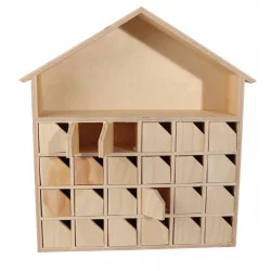 Maison Calendrier de L'Avent Bois à Poser 31x34x7cm