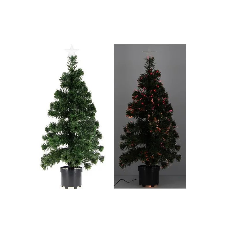 SAPIN VERT FIBRE OPTIQUE - H80CM ENV - 1
