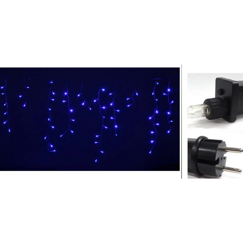 RIDEAU LUMINEUX EXTÉRIEUR 120 LEDS BLEUES 190cm