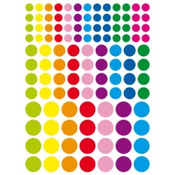 GOMMETTES RONDES COULEURS VIVES DIAM. AS