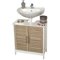 Meuble sous lavabo Stockholm mdf bicolore 2 portes