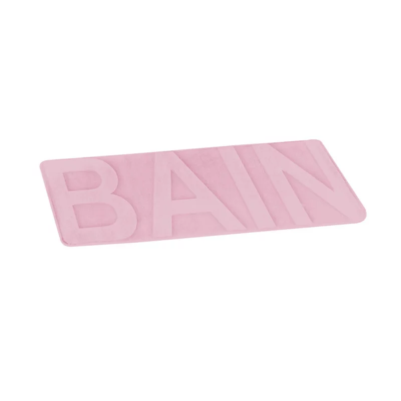 TAPIS BAIN RELIEF ROSE POUDRE