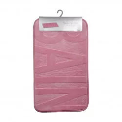 TAPIS BAIN RELIEF ROSE POUDRE
