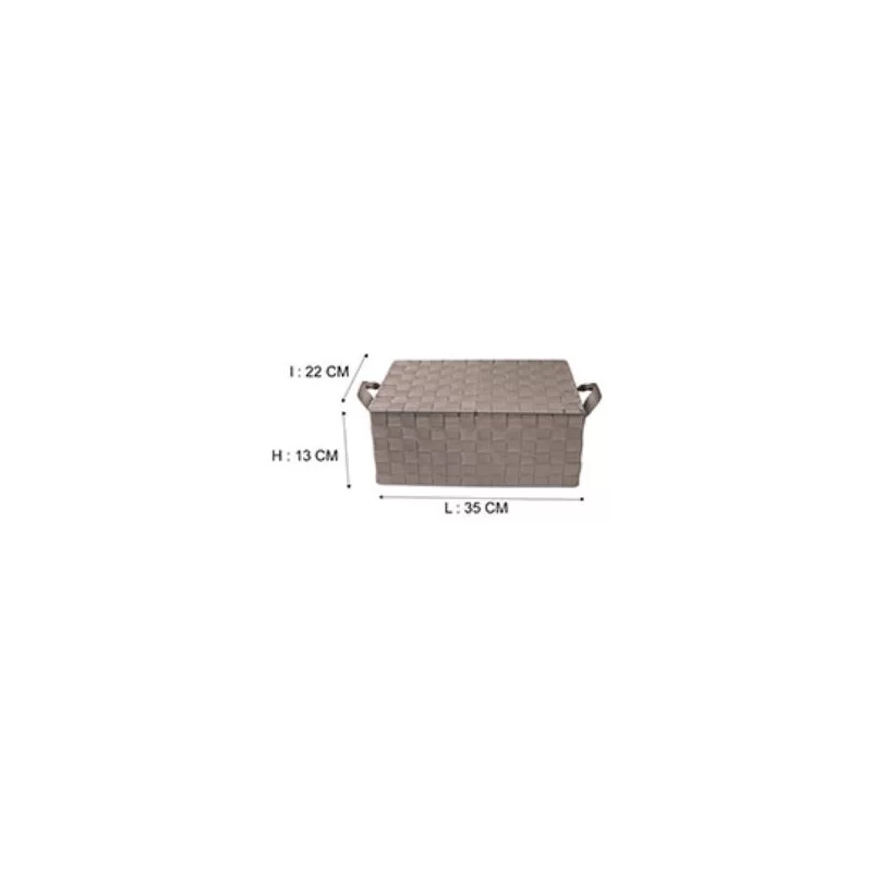 CORB+COUV TAUPE 35*22*H13CM