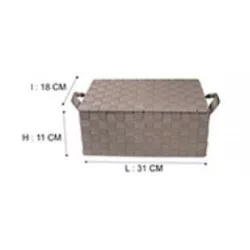 CORB+COUV TAUPE 31*18*H11CM