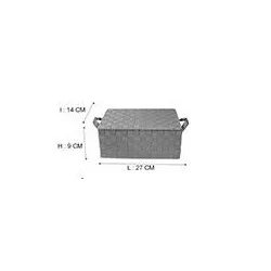 CORBEILLE+COUV GRIS 27*14*H9CM