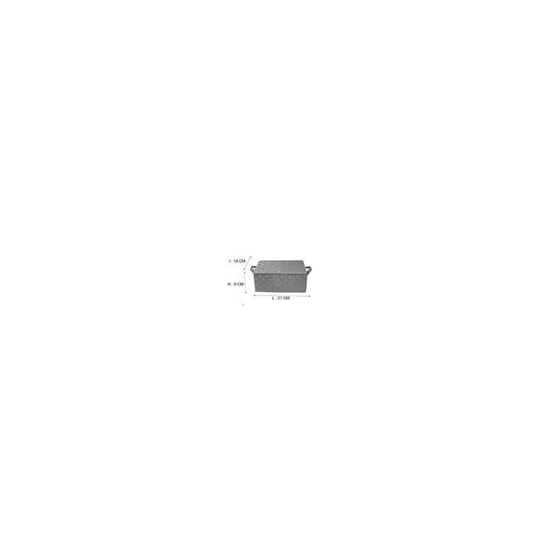CORBEILLE+COUV GRIS 27*14*H9CM