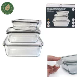 PLAT EN VERRE FOUR AVEC COUV HERMETIQUE