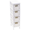 CHIFONNIER BLANC 4 PANIERS PAPIER TRESSE