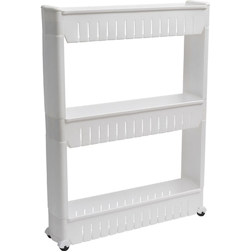 MEUBLE BLANC 3 ETAGERES SUR ROULETTES PL MEUBLE BLANC 3 ETAGERES SUR ROULETTES PL