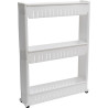 MEUBLE BLANC 3 ETAGERES SUR ROULETTES PL