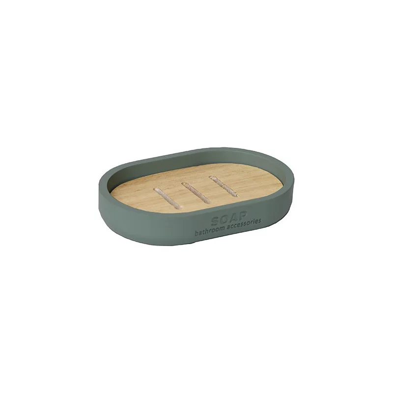 PORTE SAVON KAKI / BAMBOU POLYRESINE