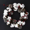 COURONNE DE NOEL AVEC COTON D30CM