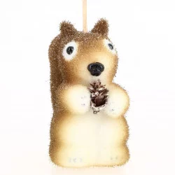 ÉCUREUIL AVEC POMME DE PIN H11cm