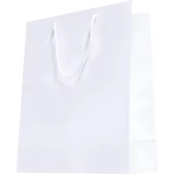SAC CADEAU 18x10x23 cm BLANC BRILLANT