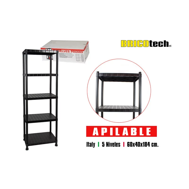 MEUBLE 5 ÉTAGÈRES DE RANGEMENT L60Xl40XH184cm