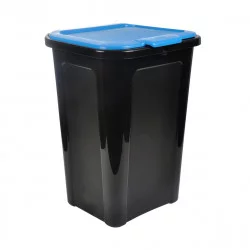POUBELLE RECYCL 50L CORPS NOIR/BLEU