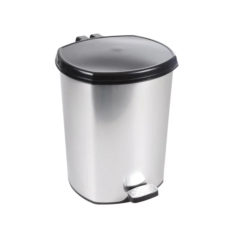 POUBELLE PLAST COULEUR ALU 6L