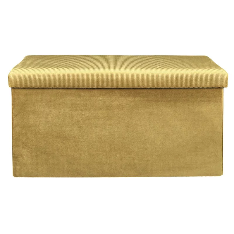 Coffre Banc Pliable HOME DECO FACTORY - Rangement Et Assise - Style Rétro Moutarde - 38x38x76cm
