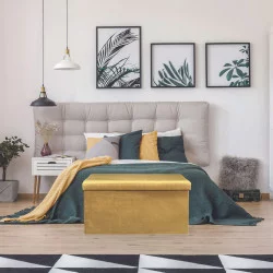 COFFRE BANC PLIABLE EN VELOURS COTELÉ GIULIA