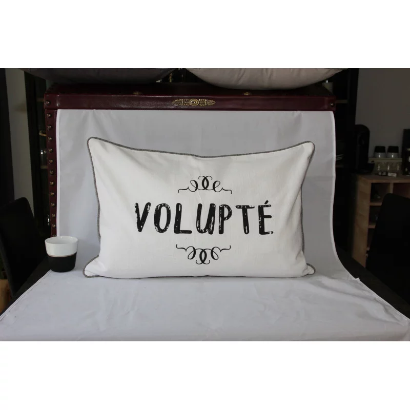 COUSSIN "VOLUPTÉ" ÉCRU EN COTON LAVÉ 40X60cm