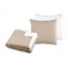 PLAID 125X150cm AVEC COUSSIN 40X40cm CAMEL QUEBEC