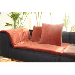 PLAID LUNA 130X170 CUIR DESSUS VELOURS P