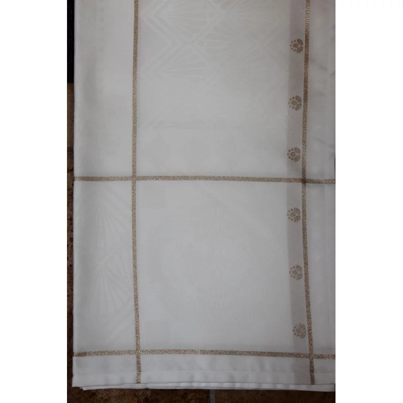 SERVIETTE DE TABLE TISSUS FESTIF BLANC