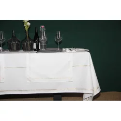 SERVIETTE DE TABLE TISSUS FESTIF BLANC