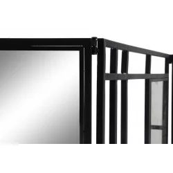 PARAVENT METAL VERRE 180X1,5X170 NOIR