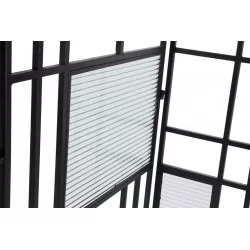 PARAVENT METAL VERRE 180X1,5X170 NOIR