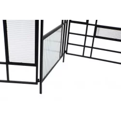 PARAVENT METAL VERRE 180X1,5X170 NOIR
