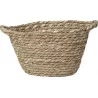 Panière ovale petit modèle matière végétale avec pompons