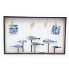 PLAQUE AV PINCES + POISSONS 48X30CM