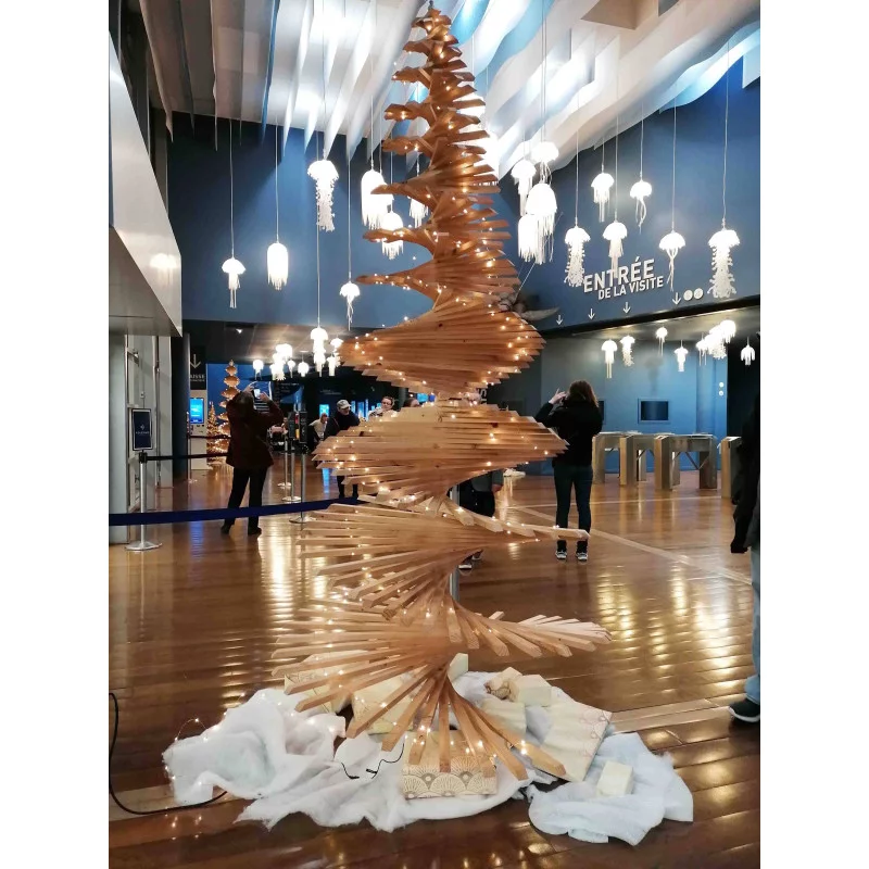 SAPIN TOUT EN BOIS NATUREL - 250 CM
