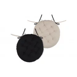DUO GALETTE RONDE 38CM NOIR/LIN