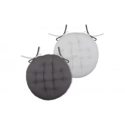 DUO GALETTE RONDE 38CM GRIS/PERLE