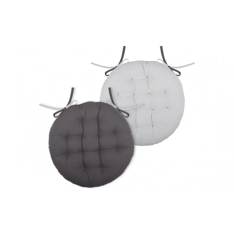 DUO GALETTE RONDE 38CM GRIS/PERLE