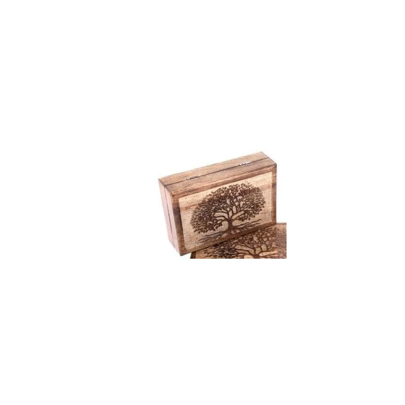 BOITE EN BOIS ARBRE DE VIE MM TREE OF LI