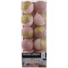 GUIRLANDE BOULE 10 LED ROSE DORE 4X192CM