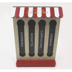 PORTE CAPSULES CAFÉ "BISTROT" EN BOIS MDF 21X8.5X27.5cm