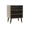 TABLE DE CHEVET NOIR 3 TIROIRS EN BOIS MDF 42x30x55cm