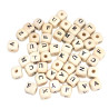 PERLES BOIS LETTRES CARRÉES 1 CM X102 PC