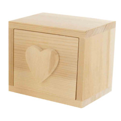 COMPARTIMENT BOIS CŒUR 10 X10 X7,5 CM